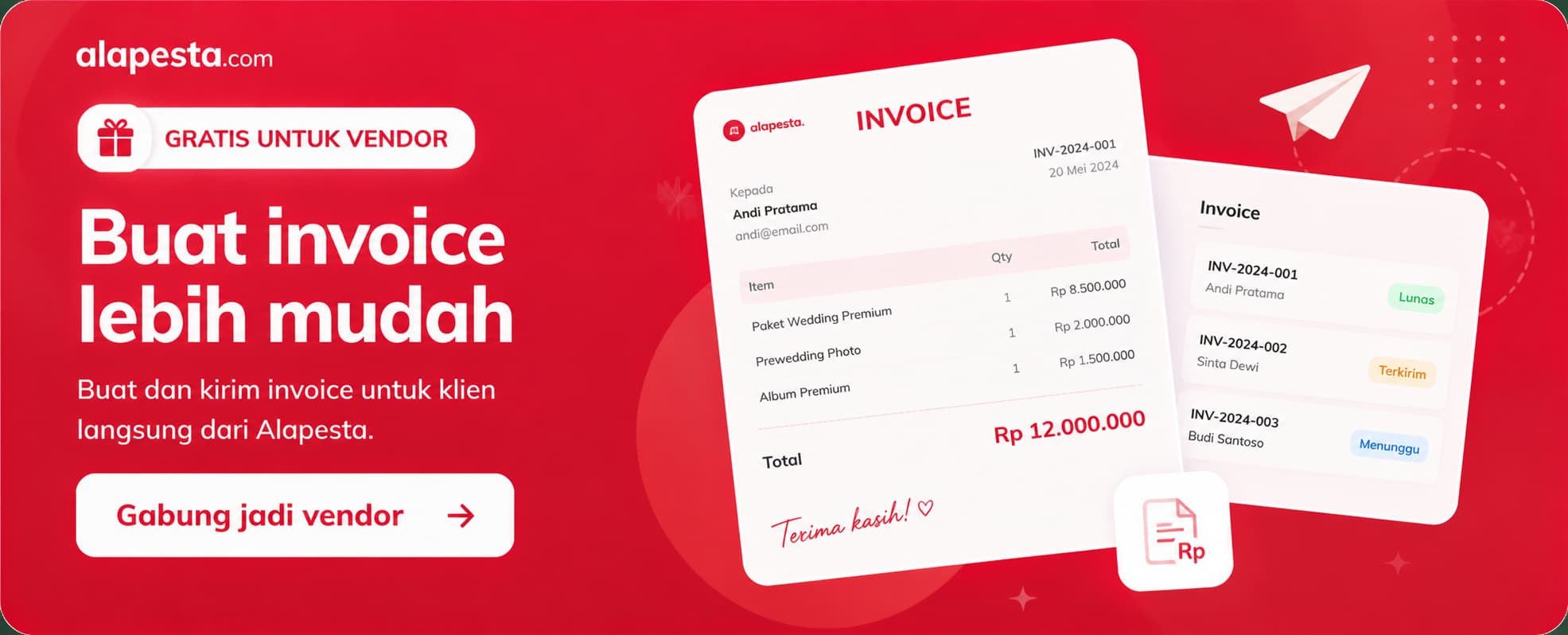Buat invoice lebih mudah