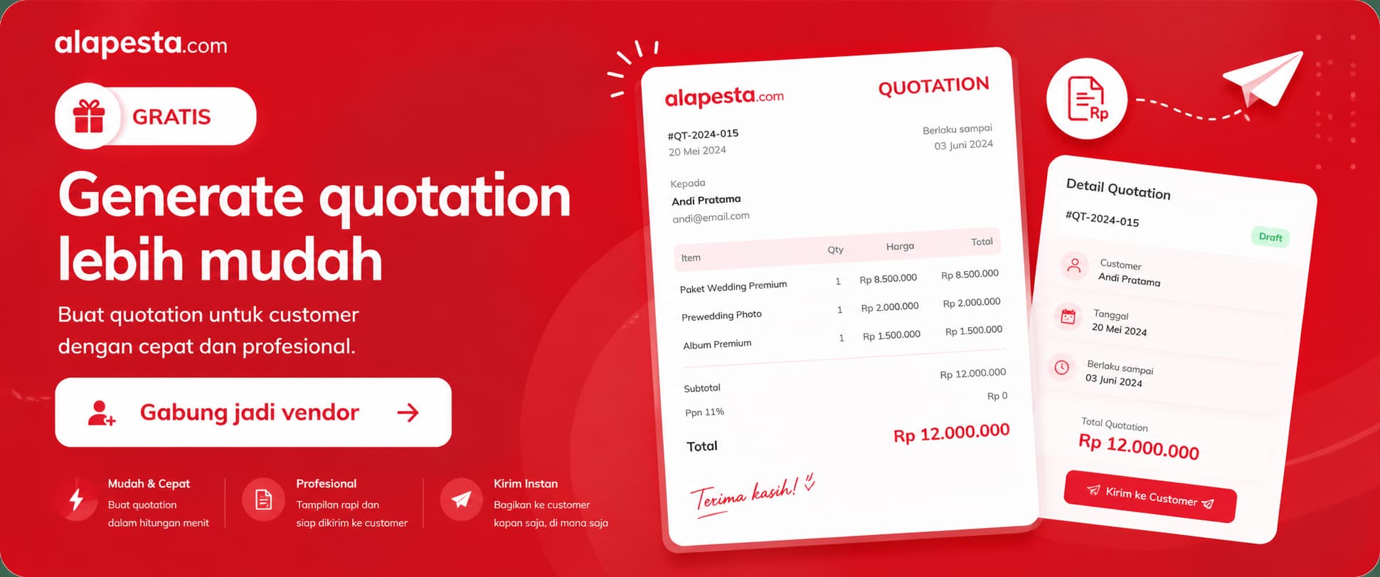Buat quotation lebih mudah